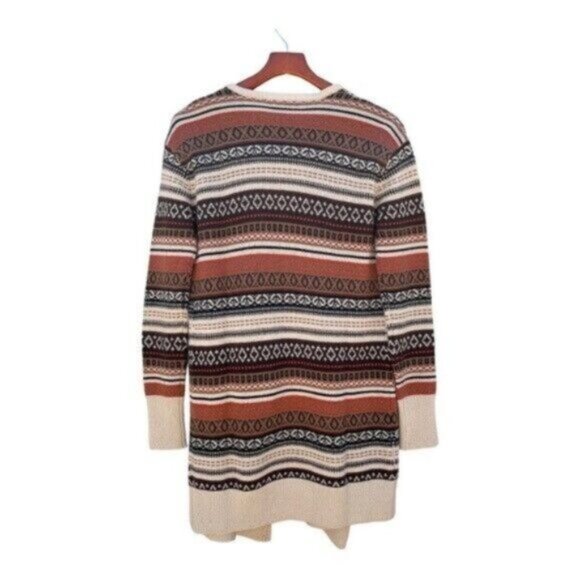 BB Dakota Southwest Print Open Front Knit Duster Cadigan Sweater Size M - Picture 3 of 9
